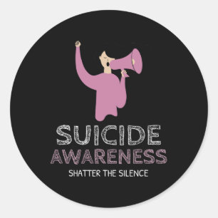 Awareness Shatter The Silence Walk Classic Round Sticker