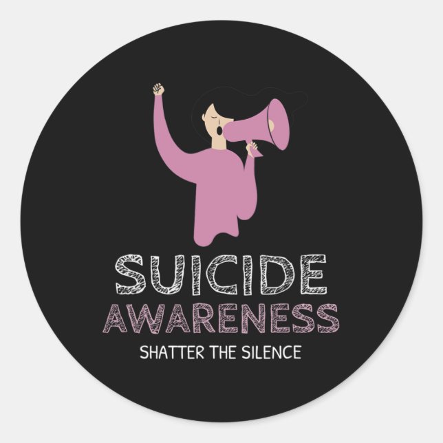 Awareness Shatter The Silence Walk  Classic Round Sticker (Front)