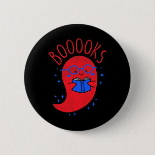 Awareness Shirt Cute Ghost Book Reading Halloween 6 Cm Round Badge
