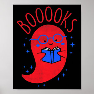 Awareness Shirt Cute Ghost Book Reading Halloween Poster