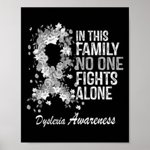 Awareness Shirt Grey Flower Ribbon Awareness Poster