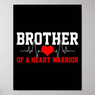 Awareness Shirt Heartbeat Warrior Brother Gift Poster