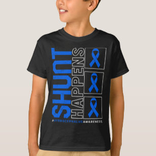 Awareness Shunt Happens Blue Ribbon Neurosurge 4  T-Shirt