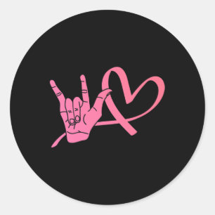 Awareness Sign Language Love Asl Teacher Classic Round Sticker