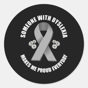 Awareness Silver Ribbon Makes Me Proud Everyday  Classic Round Sticker