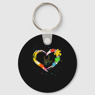 Awareness Special Ed Teacher Asl Sign Language Puz Key Ring
