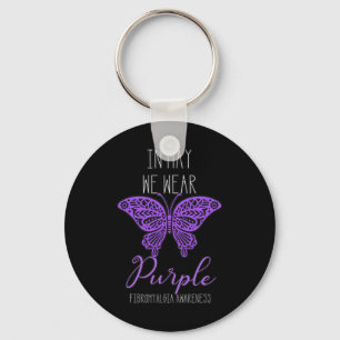 Awareness Spoonie In May We Wear Purple Butterfly Key Ring