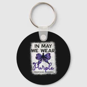 Awareness Spoonie In May We Wear Purple Butterfly Key Ring