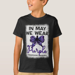 Awareness Spoonie In May We Wear Purple Butterfly T-Shirt