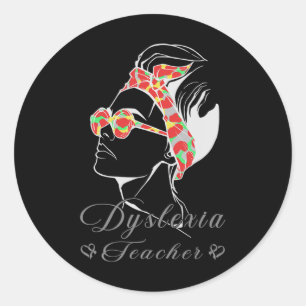 Awareness Squad Teacher Therapist Dyslexia Teachin Classic Round Sticker