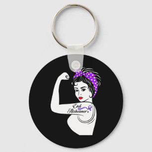 Awareness Strong Purple Ribbon Women Bandanna Gift Key Ring