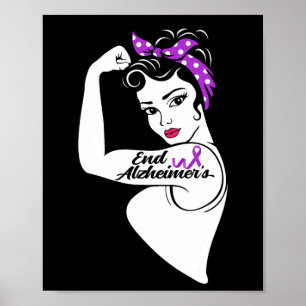Awareness Strong Purple Ribbon Women Bandanna Gift Poster