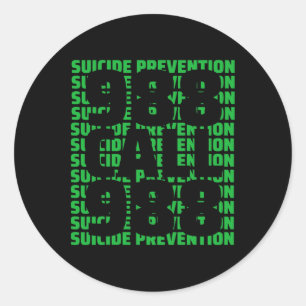 Awareness Suicide Prevention 988  Classic Round Sticker