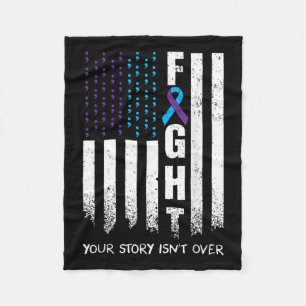 Awareness Suicide Prevention Ribbon Fight American Fleece Blanket