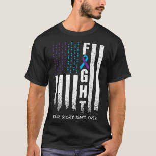 Awareness Suicide Prevention Ribbon Fight American T-Shirt
