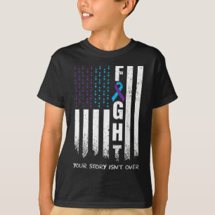 Awareness Suicide Prevention Ribbon Fight American T-Shirt