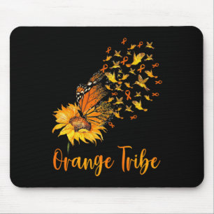 Awareness Sunflower Butterfly Orange Ribbon Tribe  Mouse Mat