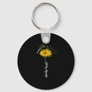 Awareness Sunflower Choose Kind Yellow Ribbon Asl Key Ring