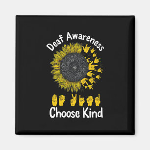 Awareness Sunflower Choose Kind Yellow Ribbon Asl  Magnet