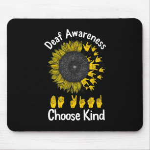 Awareness Sunflower Choose Kind Yellow Ribbon Asl Mouse Mat
