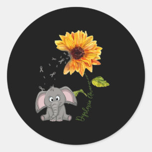 Awareness Sunflower Costume Elephant Ribbon Gift Classic Round Sticker