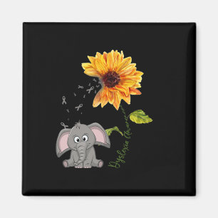 Awareness Sunflower Costume Elephant Ribbon Gift Magnet