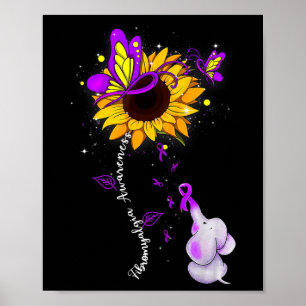 Awareness Sunflower Elephant Men  Poster