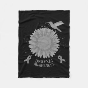 Awareness Sunflower Hummingbird Gift Fleece Blanket