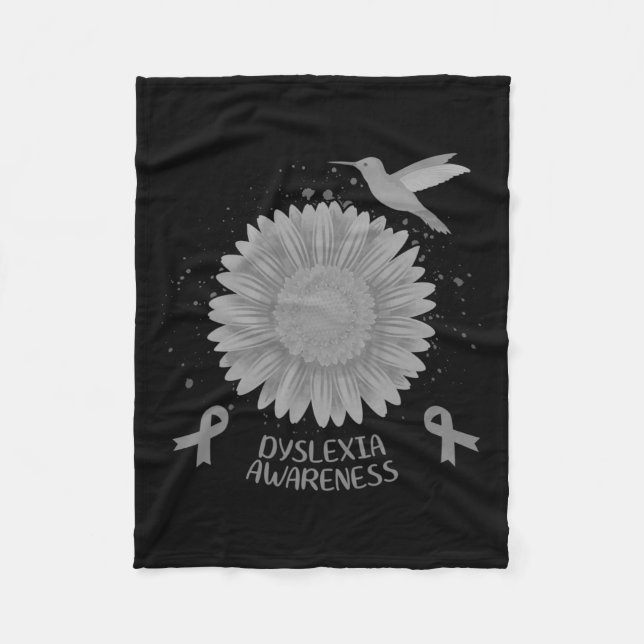 Awareness Sunflower Hummingbird Gift  Fleece Blanket (Front)