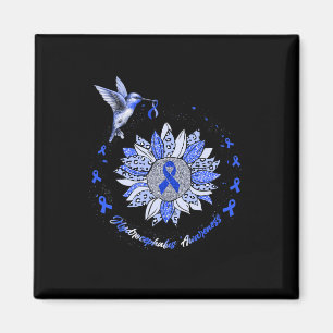 Awareness Sunflower Hummingbird Ribbon Magnet