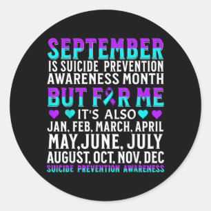 Awareness Support Prevention Awareness Month Classic Round Sticker