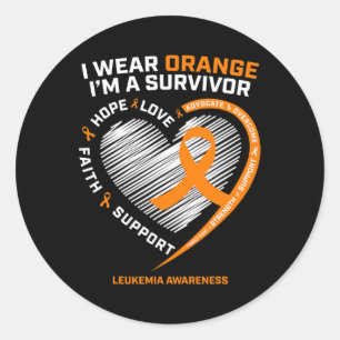 Awareness Survivor Gifts Men Women Kids Leukaemia Classic Round Sticker