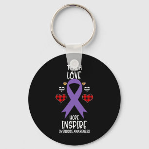 Awareness Teach Ribbon Love Hope Inspire Key Ring