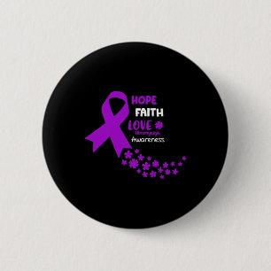Awareness Tee Hope Faith Love Fibromyalgia Awar 6 Cm Round Badge
