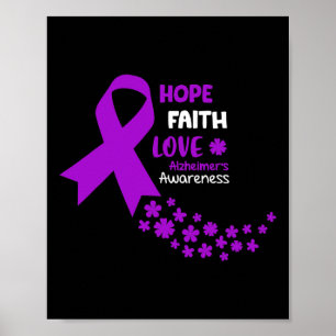 Awareness Tee Hope Faith Love Heimers Awarenes Poster