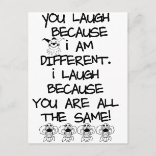 Awareness tee I am different Postcard