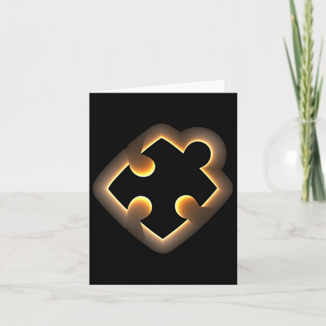 Awareness Total Solar Eclipse 2024 Puzzle Piece  Card (Front)