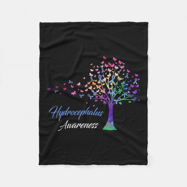 Awareness Tree Ribbon Love Hope Awareness  Fleece Blanket (Front)