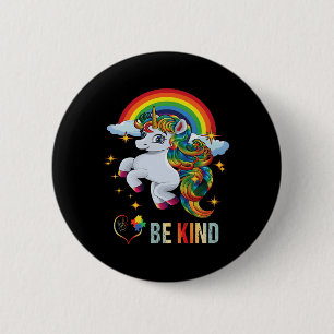 Awareness Unicorn Be Kind Asl Love Sign Language G 6 Cm Round Badge