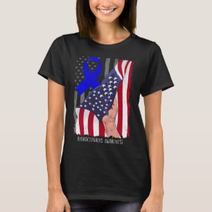 Awareness Vintage American Flag Blue Ribbon T-Shirt