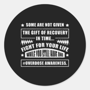 Awareness Warrior Addiction Survivor Support Fight Classic Round Sticker