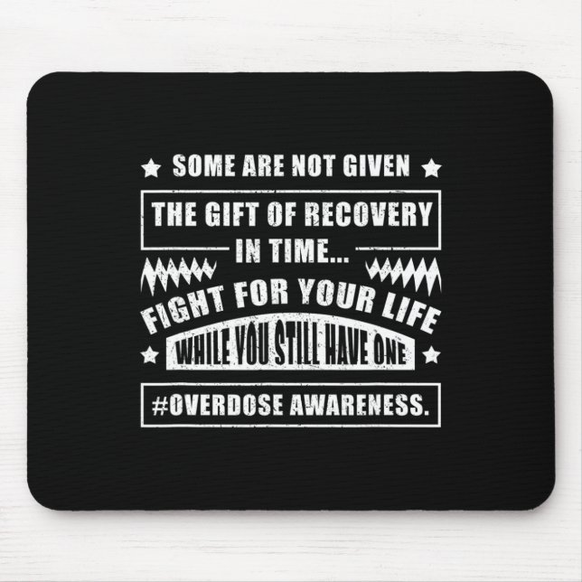 Awareness Warrior Addiction Survivor Support Fight Mouse Mat (Front)