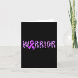 Awareness Warrior Purple Ribbon Leopard Print 1 Card