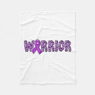 Awareness Warrior Purple Ribbon Leopard Print 1  Fleece Blanket