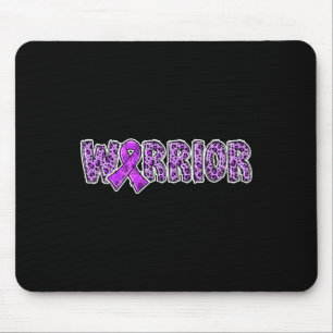 Awareness Warrior Purple Ribbon Leopard Print Mouse Mat