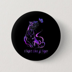 Awareness Warrior Ribbon I Fight Like A Tiger 6 Cm Round Badge