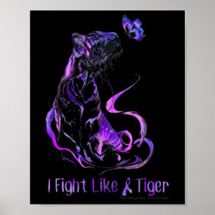 Awareness Warrior Ribbon I Fight Like A Tiger Poster