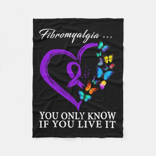 Awareness Warrior Support Purple Ribbon 3  Fleece Blanket (Front)
