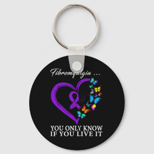 Awareness Warrior Support Purple Ribbon 3 Key Ring