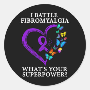 Awareness Warrior Support Purple Ribbon  Classic Round Sticker